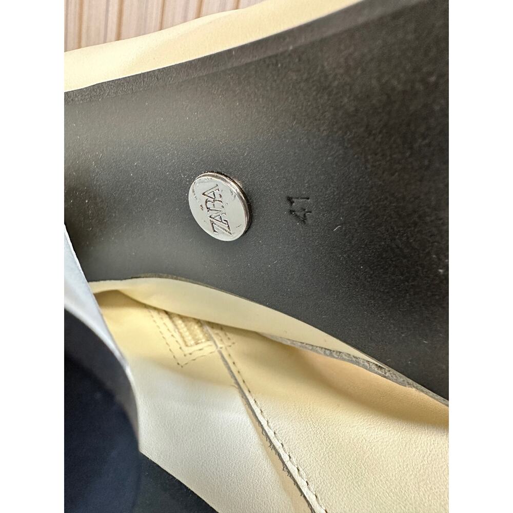 Zara Leather Ankle Bootie in Ivory Sz 10 Brand New in Box - Picture 12 of 15